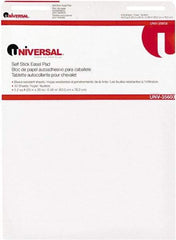 UNIVERSAL - 25 x 30 Inch Self Stick Easel Pad, White, 30 Sheets per Pad - For Use with Easel Stands - Exact Tool & Supply