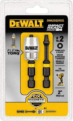 DeWALT - #2" Square Size Square Recess Bit - 1/4" Hex Drive, 2" OAL - Exact Tool & Supply