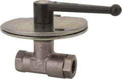 Legris - 1/4" Pipe, Female Port, Nickel Plated Brass Standard Ball Valve - Inline - One Way Flow, FBSPP x FBSPP Ends, Lever Handle, 580 WOG - Exact Tool & Supply