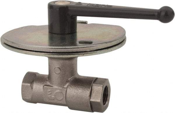 Legris - 3/8" Pipe, Female Port, Nickel Plated Brass Standard Ball Valve - Inline - One Way Flow, FBSPP x FBSPP Ends, Lever Handle, 580 WOG - Exact Tool & Supply