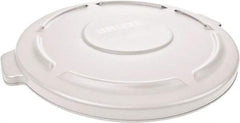 Rubbermaid - Round Lid for Use with 32 Gal Round Trash Cans - White, Low-Density Polyethylene, For Brute Trash Cans - Exact Tool & Supply
