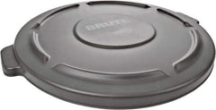 Rubbermaid - Round Lid for Use with 32 Gal Round Trash Cans - Gray, Low-Density Polyethylene, For Brute Trash Cans - Exact Tool & Supply