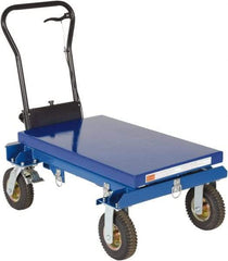 Vestil - 600 Lb Capacity Manual Scissor Elevating Cart - 16-1/8" to 40" Lift Height, 33-1/2" Platform Length x 20-1/2" Platform Width - Exact Tool & Supply