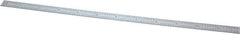 General - 12" Long, 1/100, 1/64, 1/32, 1/10" Graduation, Flexible Steel Rule - 5R Graduation Style, 15/32" Wide, Silver, Satin Chrome Finish - Exact Tool & Supply