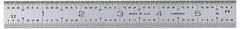 General - 6" Long, 1/64, 1/32, 1/16, 1/8" Graduation, Rigid Steel Rule - 4R Graduation Style, 3/4" Wide, Silver, Satin Chrome Finish - Exact Tool & Supply
