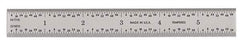General - 6" Long, 1/64, 1/32, 1/16, 1/8" Graduation, Rigid Steel Rule - 4R Graduation Style, 3/4" Wide, Silver, Satin Chrome Finish - Exact Tool & Supply