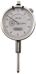 General - 0-100 Dial Reading, 0.001" Graduation Dial Drop Indicator - 2-1/4" Dial, 0.1" Range per Revolution, Revolution Counter - Exact Tool & Supply