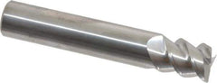 Accupro - 7/16", 9/16" LOC, 7/16" Shank Diam, 2-1/2" OAL, 3 Flute, Solid Carbide Square End Mill - Single End, Uncoated, Spiral Flute, 60° Helix, Centercutting, Right Hand Cut, Right Hand Flute - Exact Tool & Supply