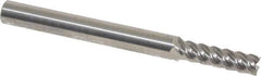 Accupro - 5/32", 9/16" LOC, 3/16" Shank Diam, 2" OAL, 5 Flute, Solid Carbide Square End Mill - Single End, Uncoated, Spiral Flute, 45° Helix, Centercutting, Right Hand Cut, Right Hand Flute - Exact Tool & Supply