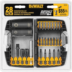 DeWALT - 28 Piece, Screwdriver Bit Set - SQ1, SQ2, SQ3, 1/4" Drive - Exact Tool & Supply