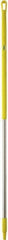 Vikan - 59 x 1-1/4" Aluminum Squeegee Handle - European Threaded Connection, Yellow - Exact Tool & Supply