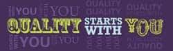 NMC - Quality Starts with You, 60 Inch Long x 36 Inch High, Safety Banner - Polyethylene, English, Printed on 1 Side - Exact Tool & Supply