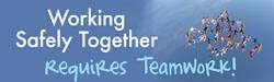 NMC - Working Safely Together Requires Teamwork!, 120 Inch Long x 36 Inch High, Safety Banner - Polyethylene, English, Printed on 1 Side - Exact Tool & Supply