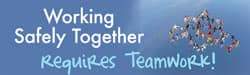 NMC - Working Safely Together Requires Teamwork!, 60 Inch Long x 36 Inch High, Safety Banner - Polyethylene, English, Printed on 1 Side - Exact Tool & Supply