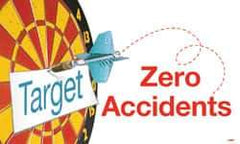 NMC - Target - Zero Accidents, 60 Inch Long x 36 Inch High, Safety Banner - Polyethylene, English, Printed on 1 Side - Exact Tool & Supply
