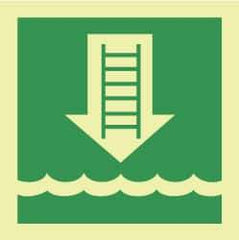 NMC - 6" Long x 6" Wide, Pressure-Sensitive Vinyl Safety Sign - Square, 0.004" Thick, Use for Marine Application - Exact Tool & Supply