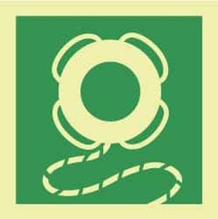 NMC - 6" Long x 6" Wide, Pressure-Sensitive Vinyl Safety Sign - Square, 0.004" Thick, Use for Marine Application - Exact Tool & Supply