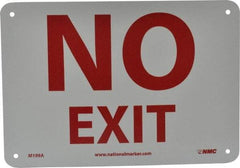 NMC - No Exit, Aluminum Exit Sign - 10" Wide x 7" High - Exact Tool & Supply