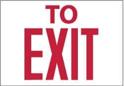 NMC - To Exit, Aluminum Exit Sign - 10" Wide x 7" High - Exact Tool & Supply