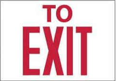 NMC - To Exit, Aluminum Exit Sign - 10" Wide x 7" High - Exact Tool & Supply