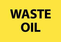 NMC - "Waste Oil", 10" Long x 14" Wide, Pressure-Sensitive Vinyl Safety Sign - Rectangle, 0.004" Thick, Use for Hazardous Materials