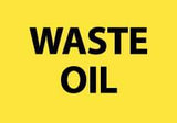 NMC - "Waste Oil", 10" Long x 14" Wide, Pressure-Sensitive Vinyl Safety Sign - Rectangle, 0.004" Thick, Use for Hazardous Materials