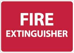 NMC - Fire Extinguisher, Plastic Fire Sign - 14" Wide x 10" High - Exact Tool & Supply
