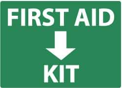 NMC - "First Aid Kit", 10" Long x 14" Wide, Rigid Plastic Safety Sign - Rectangle, 0.05" Thick, Use for First Aid - Exact Tool & Supply