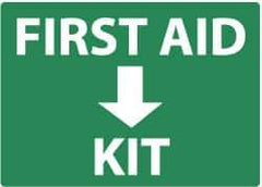 NMC - "First Aid Kit", 10" Long x 14" Wide, Aluminum Safety Sign - Rectangle, 0.04" Thick, Use for First Aid - Exact Tool & Supply