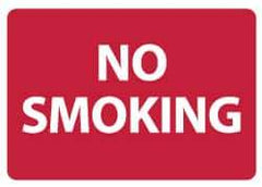 NMC - "No Smoking", 10" Long x 14" Wide, Rigid Plastic Safety Sign - Rectangle, 0.05" Thick, Use for Smoking Regulations - Exact Tool & Supply