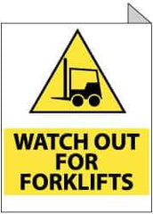 NMC - "Watch out for Forklifts", 10" Long x 8" Wide, Rigid Plastic Safety Sign - Rectangle, 0.05" Thick, Use for Accident Prevention - Exact Tool & Supply