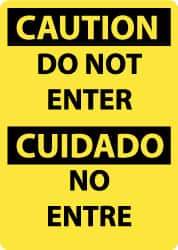 NMC - "Caution - Do Not Enter", 14" Long x 10" Wide, Rigid Plastic Safety Sign - Rectangle, 0.05" Thick, Use for Security & Admittance - Exact Tool & Supply