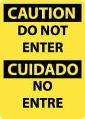 NMC - "Caution - Do Not Enter", 14" Long x 10" Wide, Pressure-Sensitive Vinyl Safety Sign - Rectangle, 0.004" Thick, Use for Security & Admittance - Exact Tool & Supply