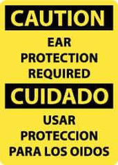 NMC - "Caution - Ear Protection Required", 14" Long x 10" Wide, Aluminum Safety Sign - Rectangle, 0.04" Thick, Use for Accident Prevention - Exact Tool & Supply