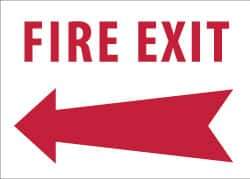 NMC - Fire Exit, Aluminum Fire Sign - 10" Wide x 7" High - Exact Tool & Supply