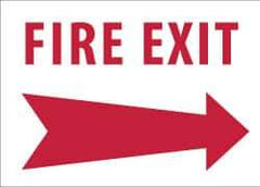 NMC - Fire Exit, Aluminum Fire Sign - 10" Wide x 7" High - Exact Tool & Supply