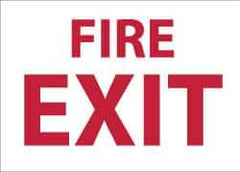 NMC - Fire Exit, Aluminum Fire Sign - 10" Wide x 7" High - Exact Tool & Supply