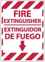 NMC - Fire Extinguisher, Aluminum Fire Sign - 14" Wide x 10" High, English/Spanish - Exact Tool & Supply
