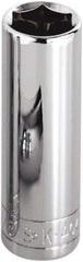 SK - 7/16", 1/2" Drive, Deep Hand Socket - 6 Points, Steel, Chrome Finish - Exact Tool & Supply