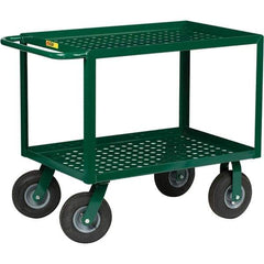 Little Giant - 1,000 Lb Capacity, 24" Wide x 36" Long x 35" High Service Cart - 2 Shelf, Steel, Pneumatic Casters - Exact Tool & Supply