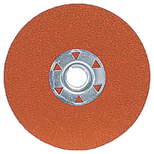 Norton - 4-1/2" Diam 5/8-11 Threaded Hole 24 Grit Fiber Disc - Very Coarse Grade, Ceramic Alumina - Exact Tool & Supply