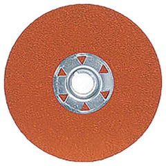 Norton - 4-1/2" Diam 5/8-11 Threaded Hole 24 Grit Fiber Disc - Very Coarse Grade, Ceramic Alumina - Exact Tool & Supply