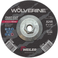 Vortec Pro 6″ × 1/4″ Type 27 Grinding Wheel, A24R, 5/8″-11″ UNC Nut - Exact Tool & Supply