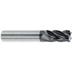 3/8" Dia. - 1-1/4" LOC - 3" OAL - .015-.020 Radius 5 FL Carbide S/E HP End Mill-AlTiN - Exact Tool & Supply