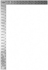 Johnson Level & Tool - 24" Blade Length x 16" Base Length, Steel Carpenters' Square - 1/8", 0.1", 0.083", 1/16" Graduation, 2" Base Width - Exact Tool & Supply