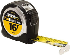 Johnson Level & Tool - 16' x 1" Tape Measure - 1/16" Graduation, Inch Graduation Style - Exact Tool & Supply