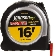 Johnson Level & Tool - 16' x 1-1/16" Tape Measure - 1/16" Graduation, Inch Graduation Style - Exact Tool & Supply