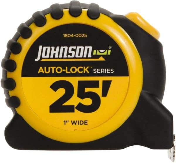 Johnson Level & Tool - 25' x 1" Tape Measure - 1/16" Graduation, Inch Graduation Style - Exact Tool & Supply