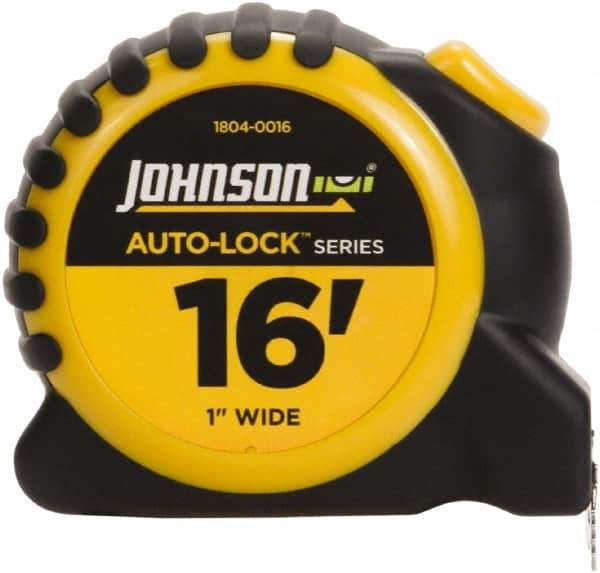 Johnson Level & Tool - 16' x 1" Tape Measure - 1/16" Graduation, Inch Graduation Style - Exact Tool & Supply