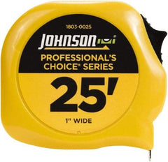 Johnson Level & Tool - 25' x 1" Tape Measure - 1/16" Graduation, Inch Graduation Style - Exact Tool & Supply